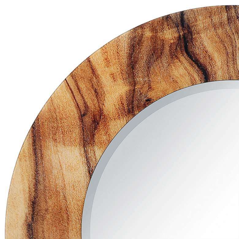 Image 3 "Forest" Free Floating Printed Glass 36" Round Wall Mirror more views