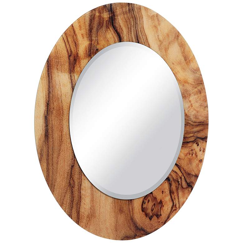 Image 4 "Forest" Free Floating Printed Glass 36" Round Wall Mirror more views