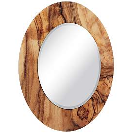 Image4 of "Forest" Free Floating Printed Glass 36" Round Wall Mirror more views