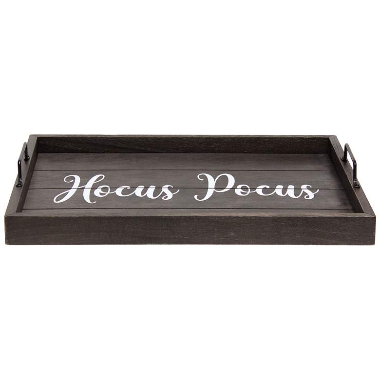 Image 5 "Hocus Pocus" Black Wash Decorative Wood Serving Tray more views