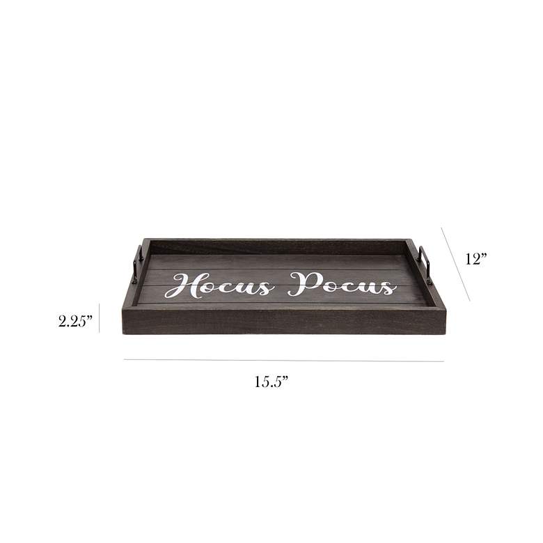 Image 7 "Hocus Pocus" Black Wash Decorative Wood Serving Tray more views