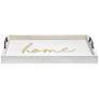 Thumbnail2 of "Home" White Wash Decorative Wood Serving Tray with Handles more views