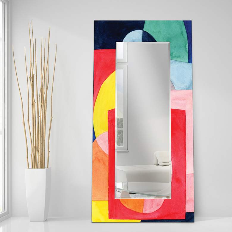 Image 1 "Launder II" Printed Art Glass 36" x 72" Wall Mirror