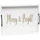 "Merry & Bright" White Wash Decorative Wood Serving Tray