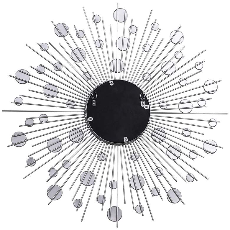 Image 6 "Milkyway I" Silver Leaf 36" Round Sunburst Wall Mirror more views