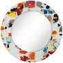 "Party" Free Floating Printed Glass 48" Round Wall Mirror