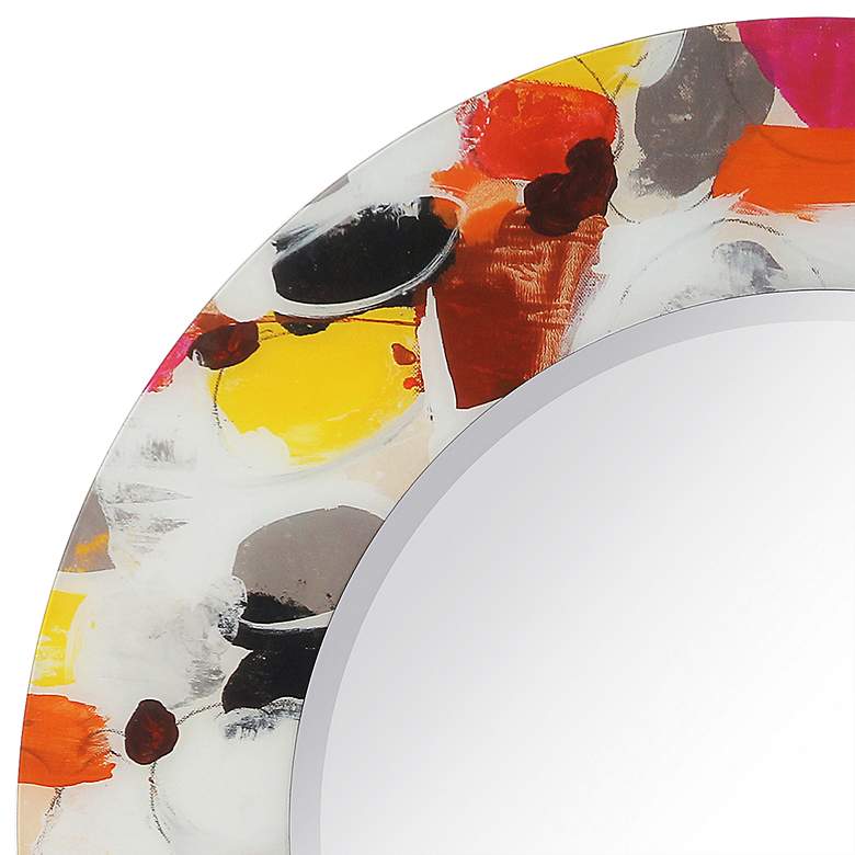 Image 3 "Party" Free Floating Printed Glass 48" Round Wall Mirror more views