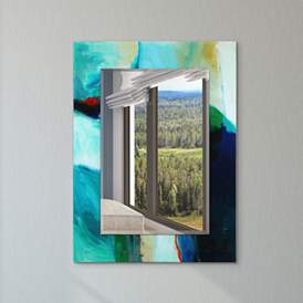 Image1 of "Sky" Free Floating Printed Art Glass 36" x 48" Wall Mi