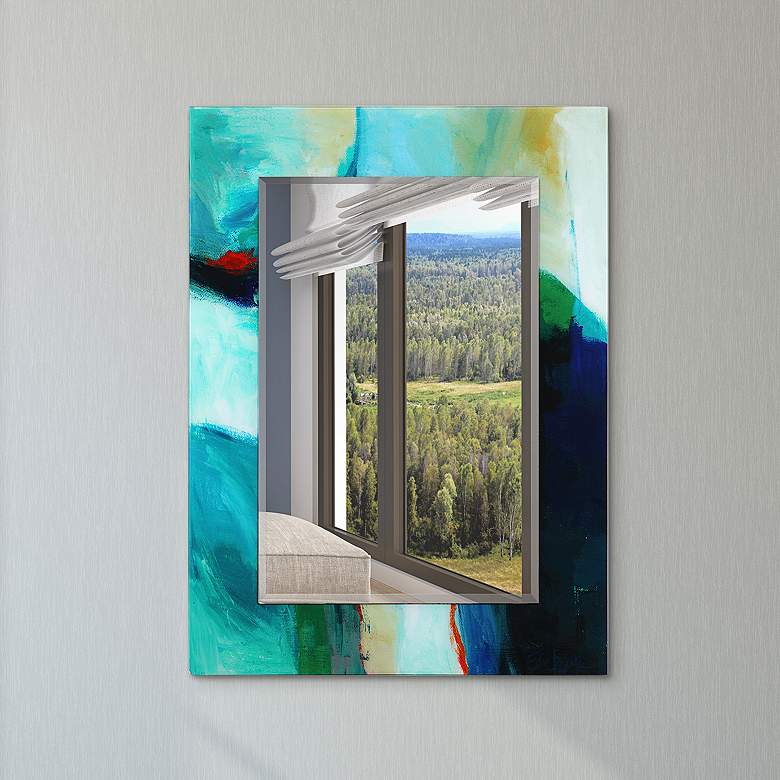 Image 1 "Sky" Free Floating Printed Art Glass 36" x 48" Wall Mi