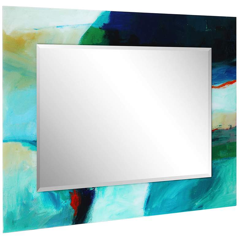 Image 6 "Sky" Free Floating Printed Art Glass 36" x 48" Wall Mi more views