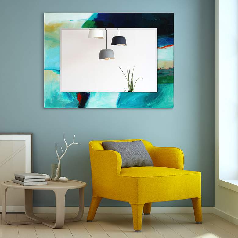 Image 7 "Sky" Free Floating Printed Art Glass 36" x 48" Wall Mi more views