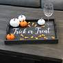 "Trick or Treat" Black Wash Decorative Wood Serving Tray