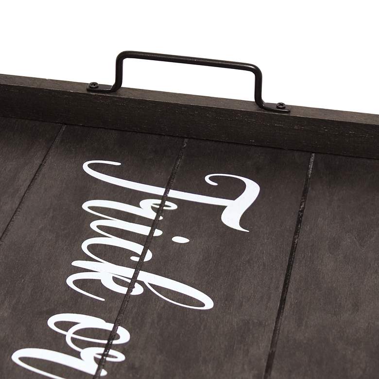 Image 3 "Trick or Treat" Black Wash Decorative Wood Serving Tray more views