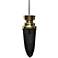 Inda 8"W Antique Brass and Black Metal Mini Pendant Light