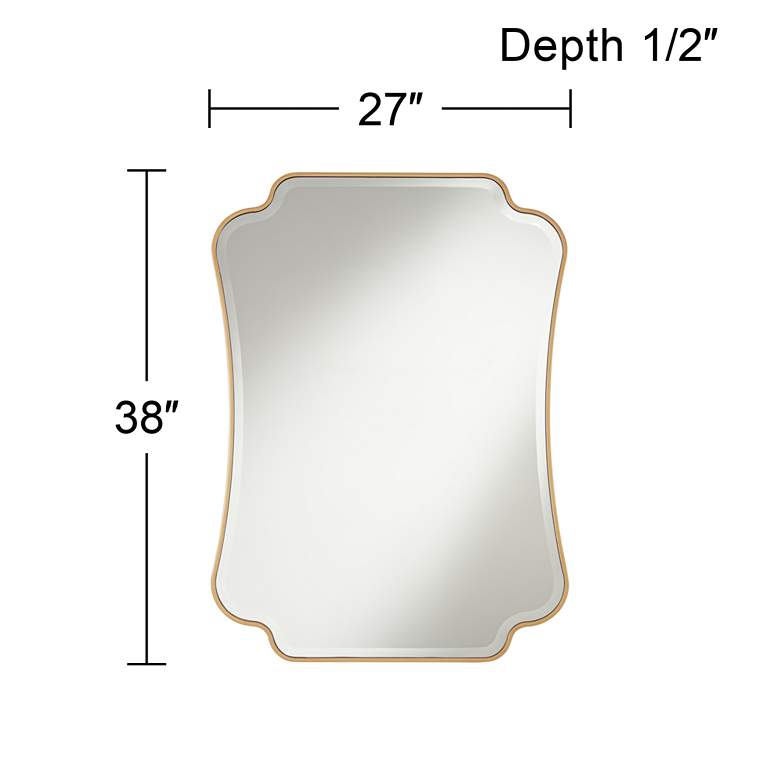 Image 6 Indara Antique Gold 27" x 38" Scallop Wall Mirror more views
