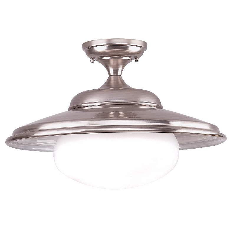 Image 1 Independence Collection 19&#8221; Wide Satin Nickel Ceiling Light