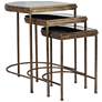 India 19" Wide Antique Brushed Gold Nesting Tables Set of 3