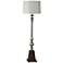 India 65" Silver & Brown Pedestal Floor Lamp With Painted Swirl