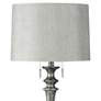 India 65" Silver &amp; Brown Pedestal Floor Lamp With Painted Swirl