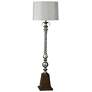 India 65" Silver &amp; Brown Pedestal Floor Lamp With Painted Swirl