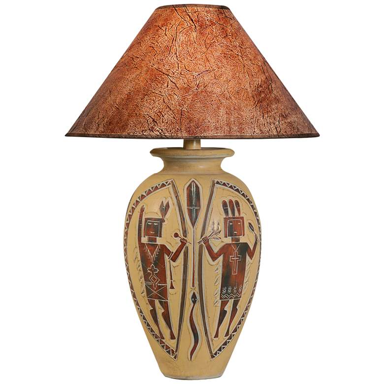 Image 2 Indian Dance Handcrafted Desert Red Southwest Table Lamp