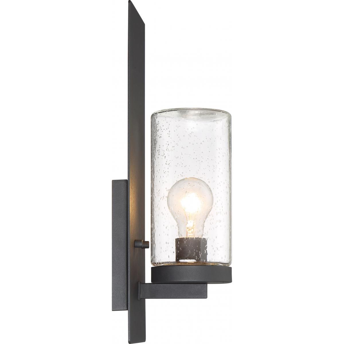 Image 4 Indie; 1 Light; Wall Sconce; Textured Black Finish w/ Clear Seeded Glass more views