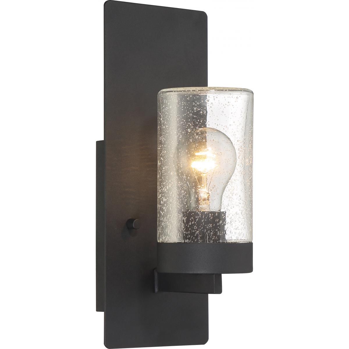 Image 3 Indie; 1 Light; Wall Sconce; Textured Black Finish w/ Clear Seeded Glass more views