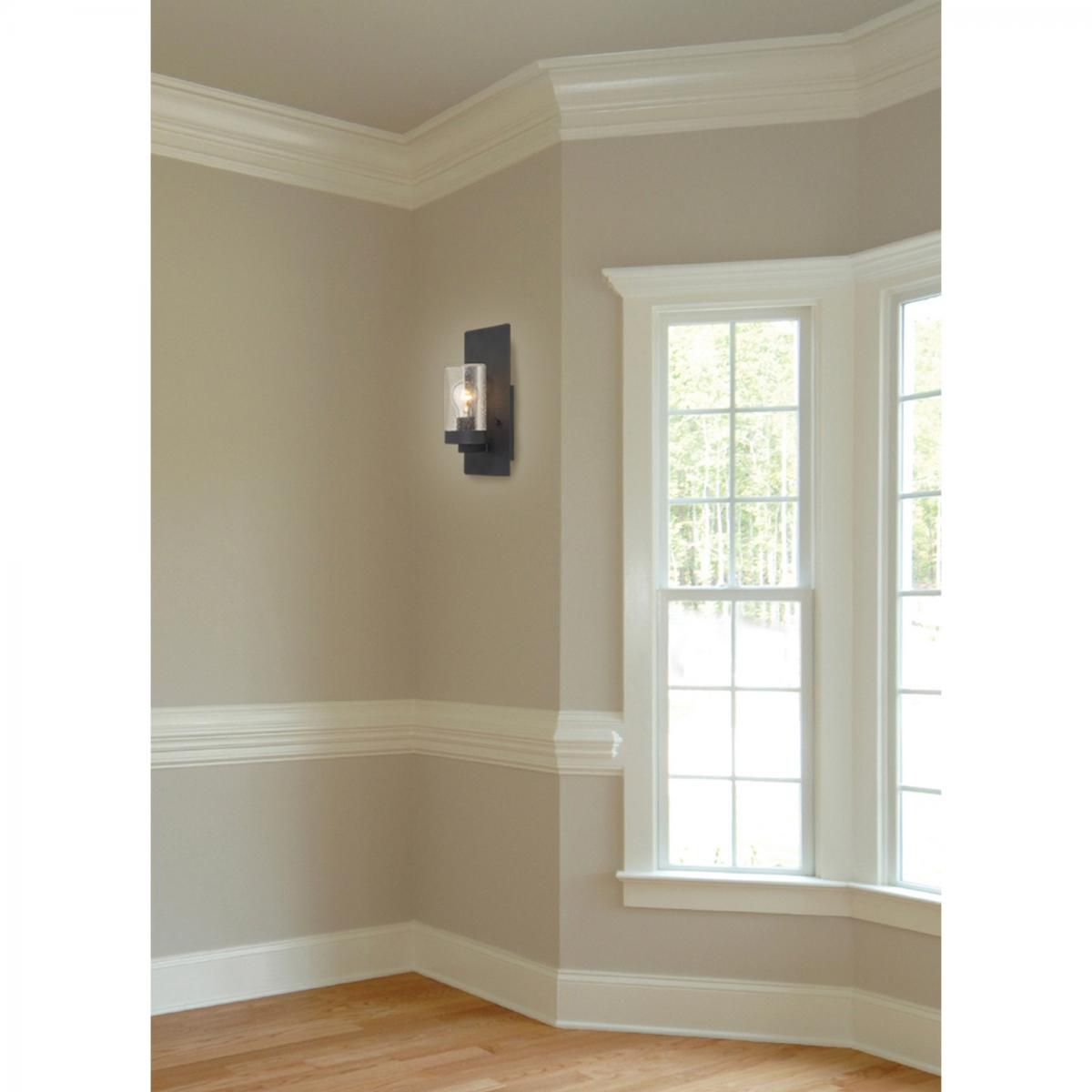 Image 5 Indie; 1 Light; Wall Sconce; Textured Black Finish w/ Clear Seeded Glass more views