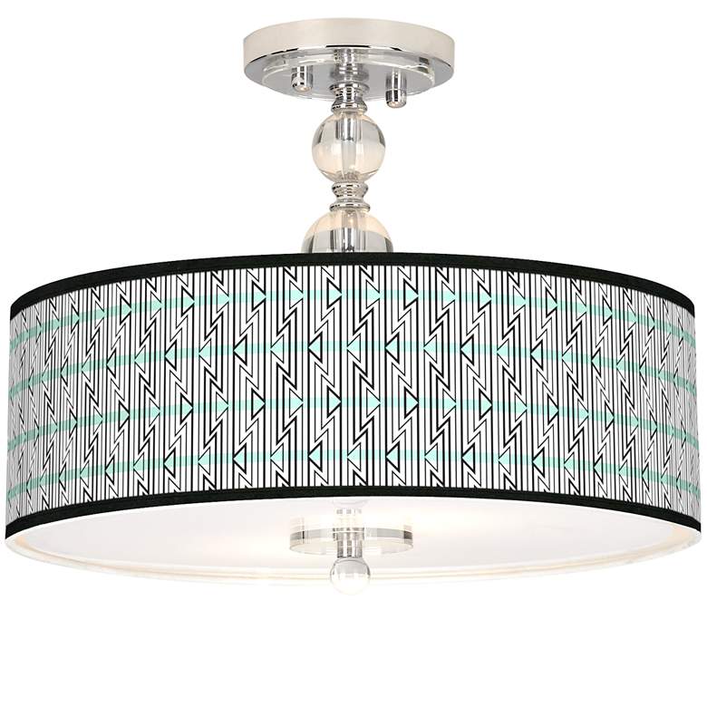 Image 1 Indigenous Giclee 16 inch Wide Semi-Flush Ceiling Light
