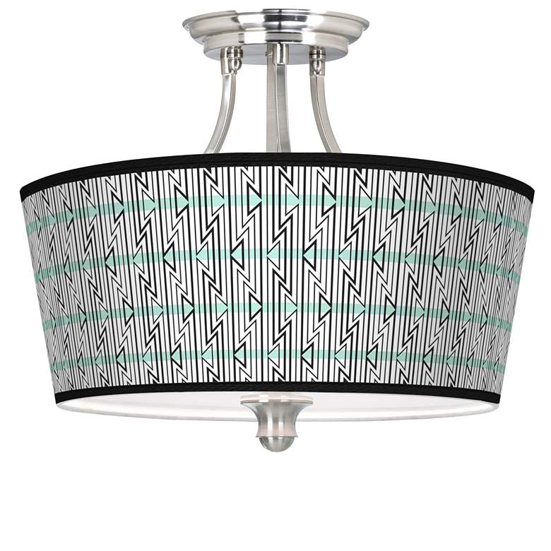 Image 1 Indigenous Tapered Drum Giclee Ceiling Light