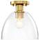 Indigo 10 in. 1-Light Brushed Gold Modern Semi Flush Mount