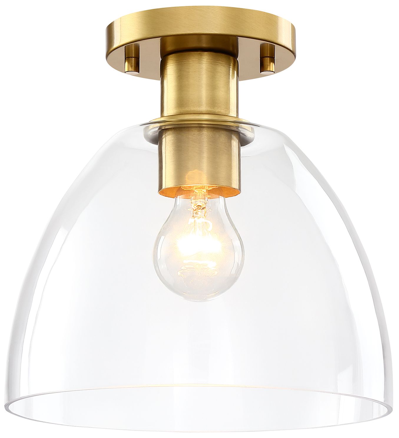 Image 3 Indigo 10 in. 1-Light Brushed Gold Modern Semi Flush Mount more views