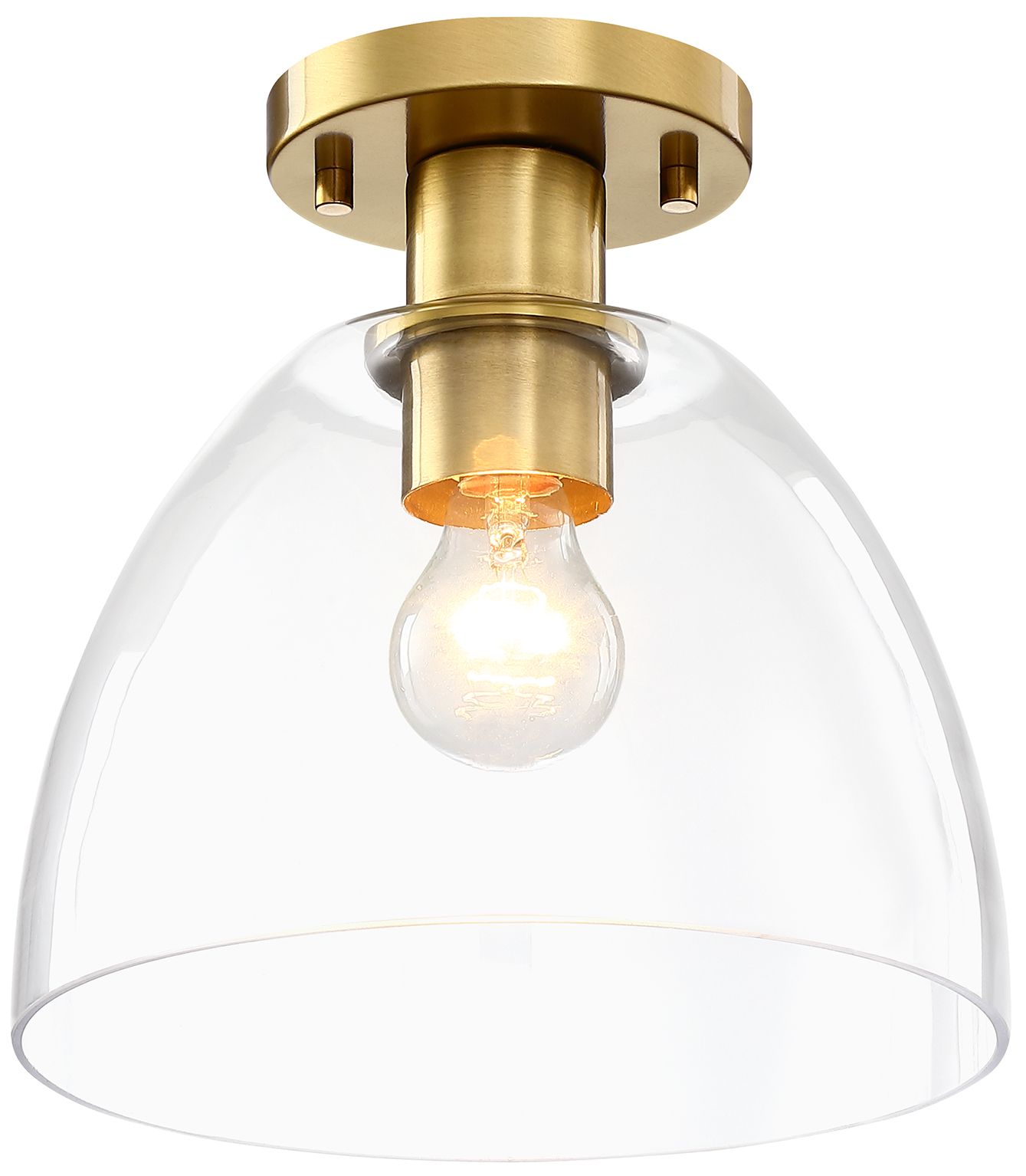 Image 4 Indigo 10 in. 1-Light Brushed Gold Modern Semi Flush Mount more views