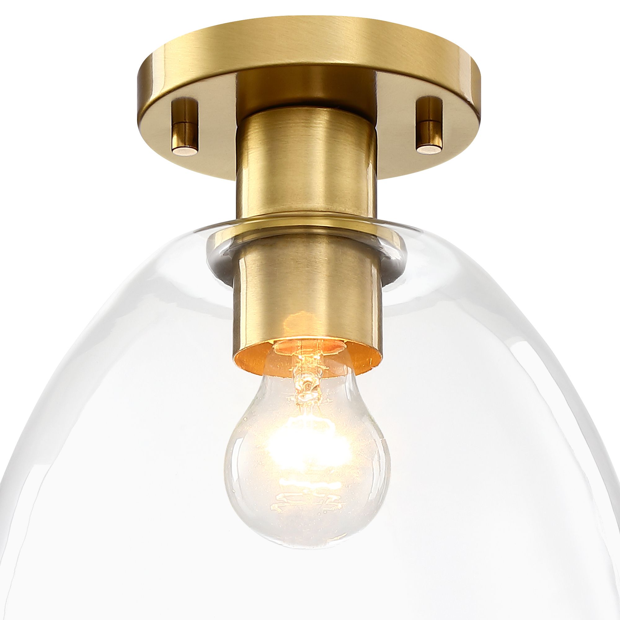 Image 5 Indigo 10 in. 1-Light Brushed Gold Modern Semi Flush Mount more views