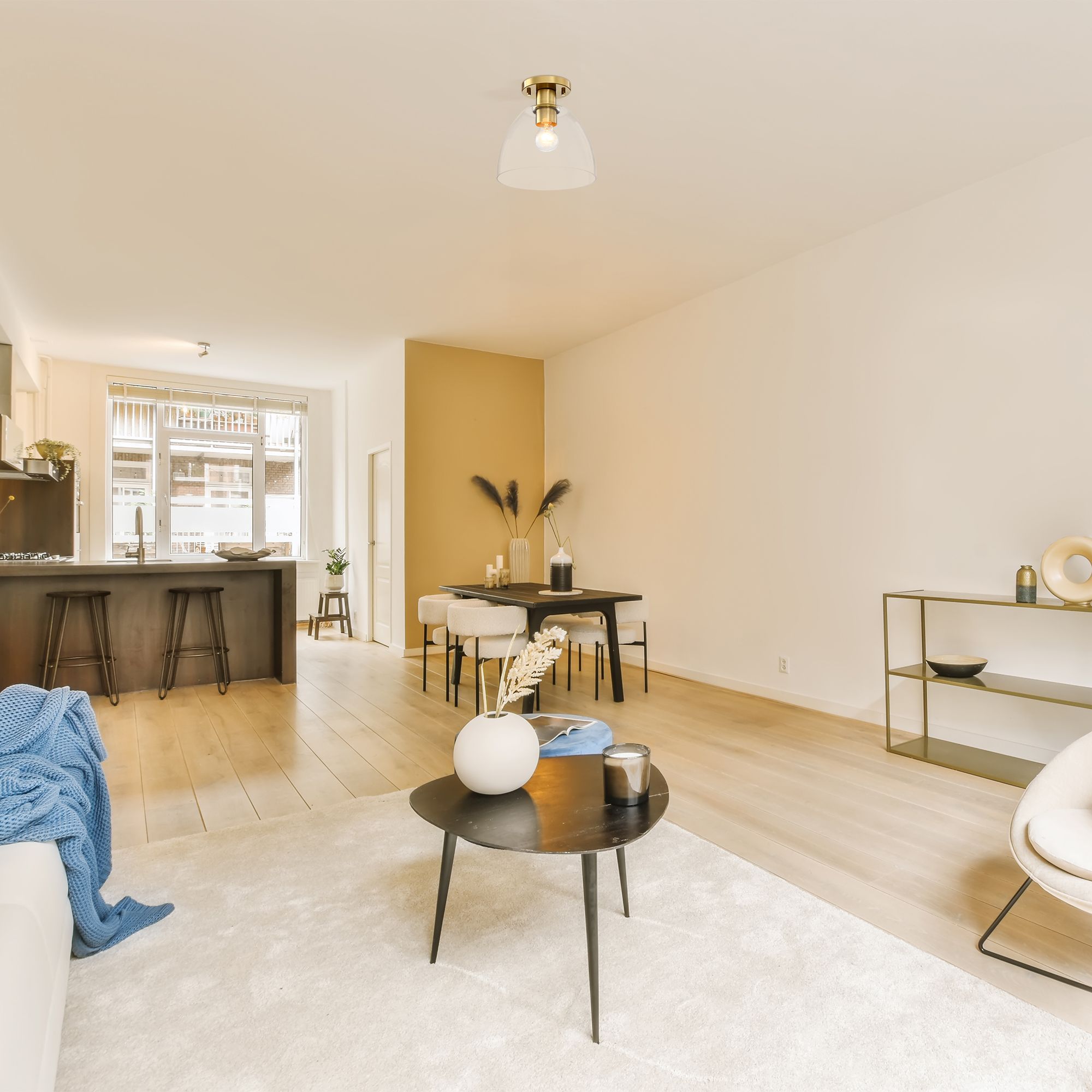 Indigo 10 in. 1-Light Brushed Gold Modern Semi Flush Mount