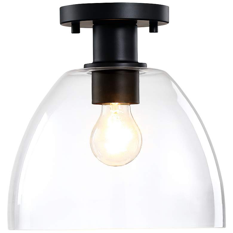 Image 1 Indigo 10 in. 1-Light Matte Black Modern Semi Flush Mount
