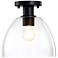 Indigo 10 in. 1-Light Matte Black Modern Semi Flush Mount