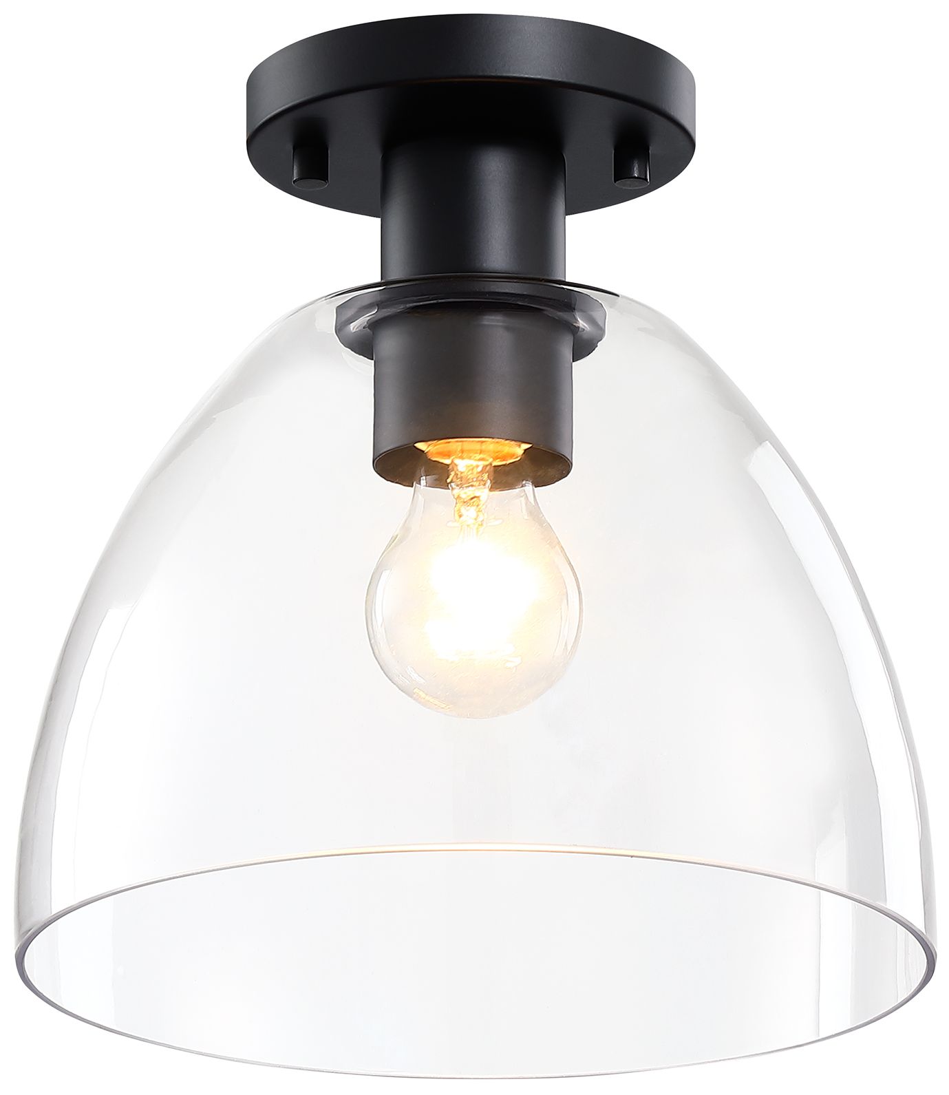 Image 4 Indigo 10 in. 1-Light Matte Black Modern Semi Flush Mount more views