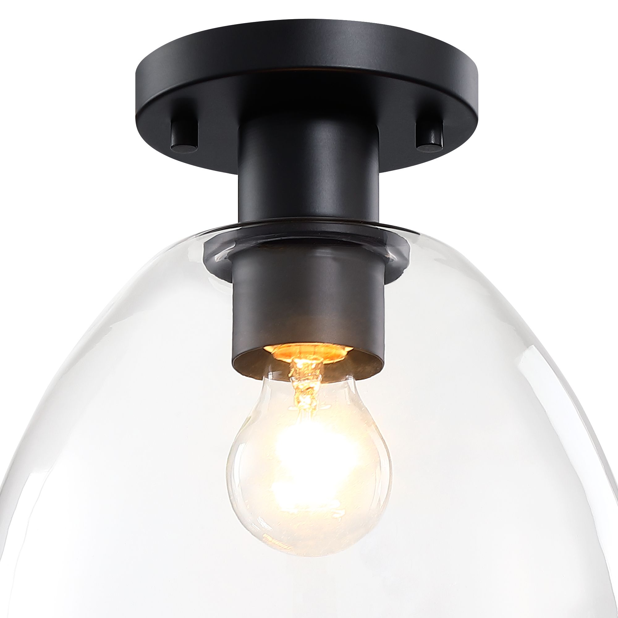 Image 5 Indigo 10 in. 1-Light Matte Black Modern Semi Flush Mount more views