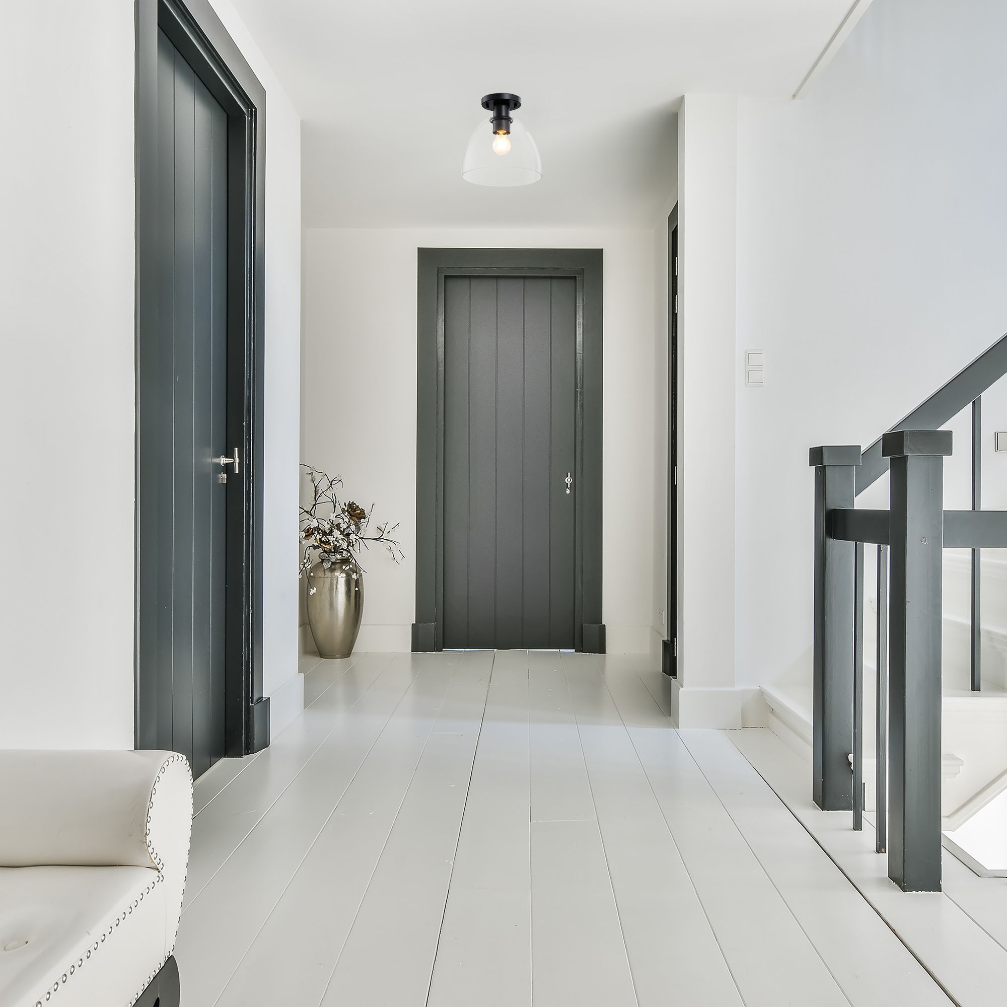 Image 7 Indigo 10 in. 1-Light Matte Black Modern Semi Flush Mount more views