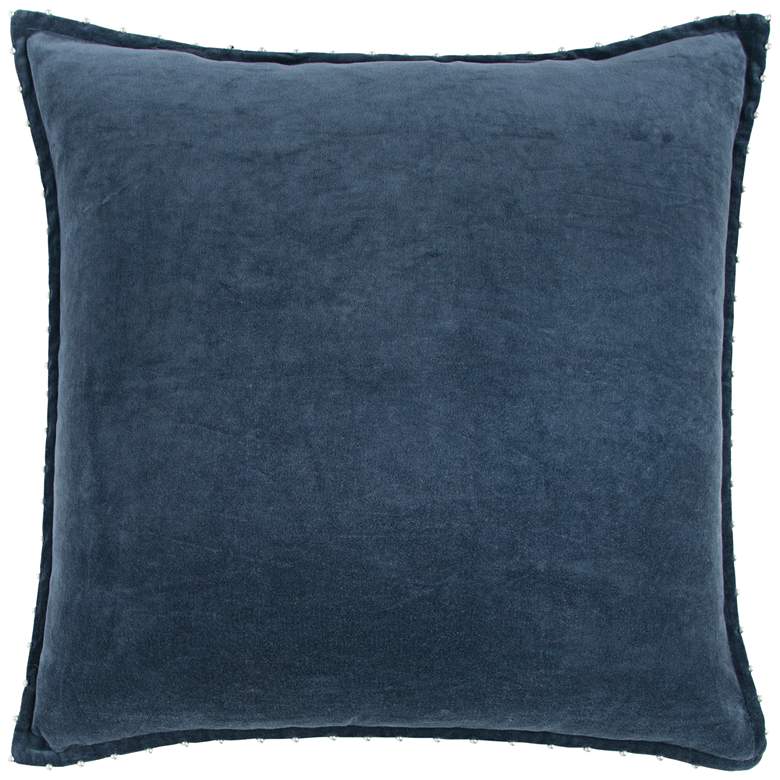 Image 1 Indigo Blue Cotton 22 inch Square Throw Pillow