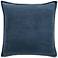Indigo Blue Cotton 22" Square Throw Pillow