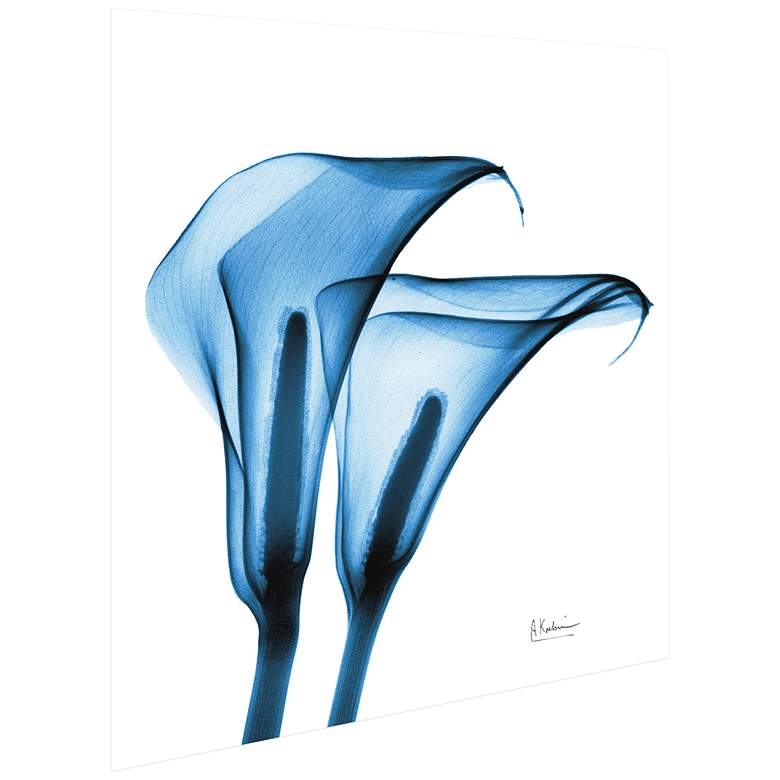 Image 5 Indigo Calla Lililes 24 inch Square Glass Graphic Wall Art more views