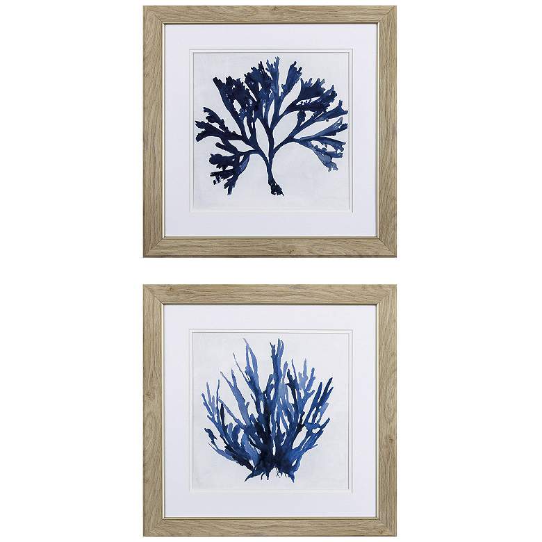 Image 1 Indigo Coral A 19"W x 19"H Framed Art Set of 2