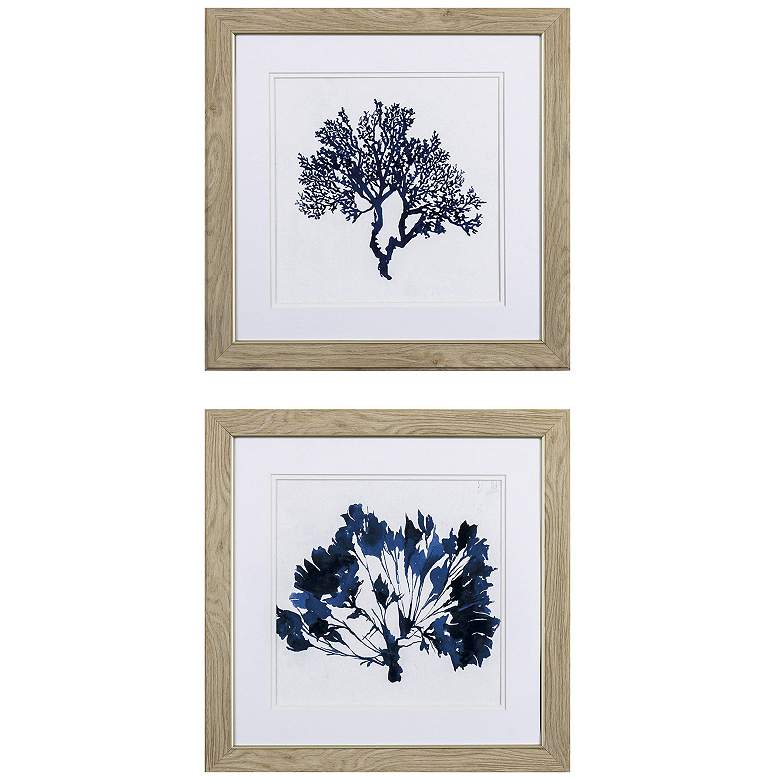 Image 1 Indigo Coral B 19"W x 19"H Framed Art Set of 2