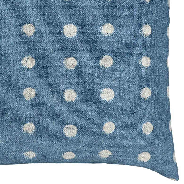 Image 2 Indigo Dots 20" Square Accent Pillow more views