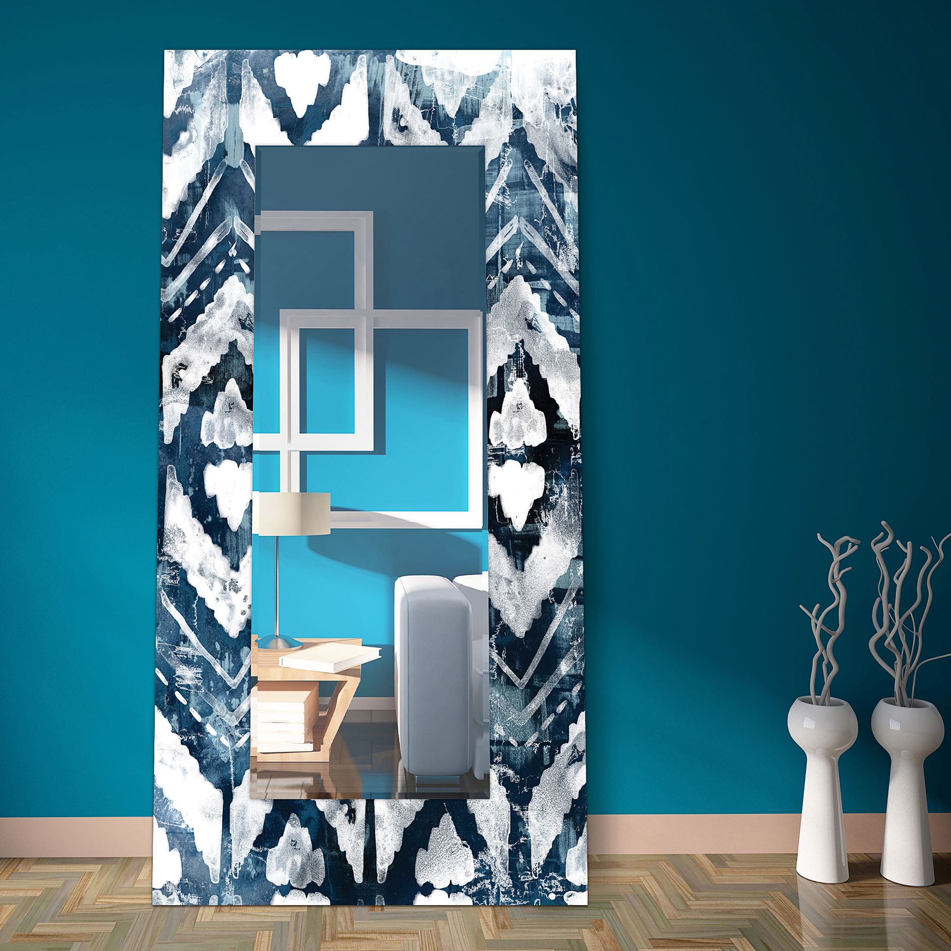 indigo wall mirror