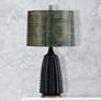 Indigo Fire 34" Navy Bluse Glazed Ceramic Table Lamp