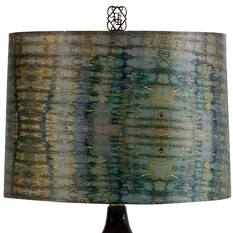 Image 3 Indigo Fire 34" Navy Bluse Glazed Ceramic Table Lamp more views