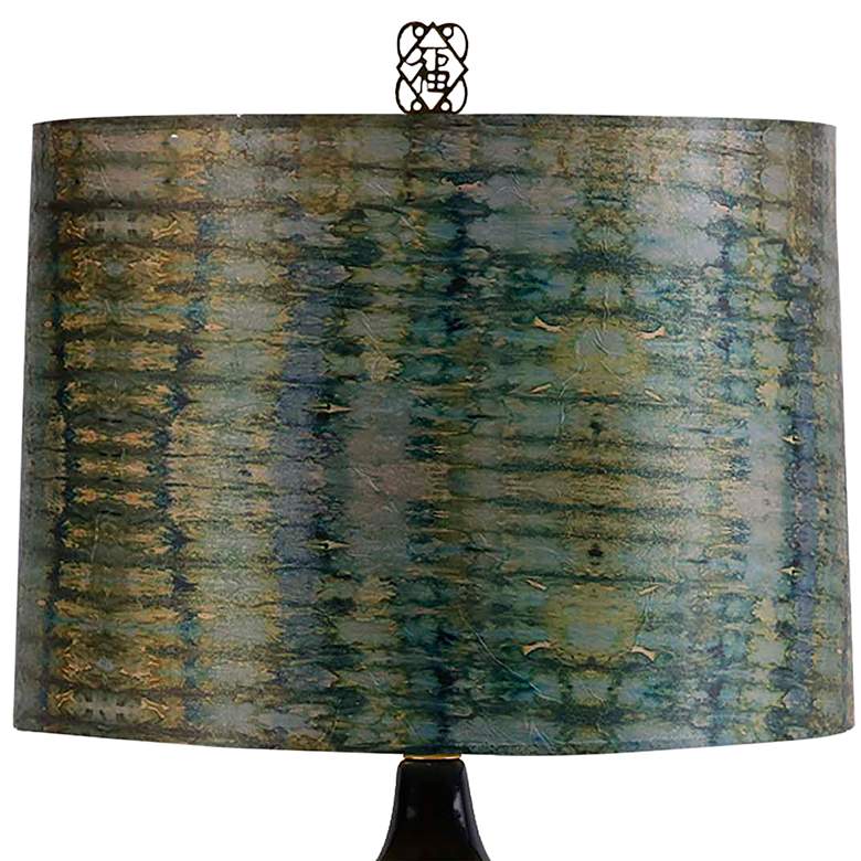 Image 3 Indigo Fire 34 inch Navy Bluse Glazed Ceramic Table Lamp more views